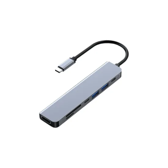 FRISBY FA-7684C Type-C - 7 in1 USB-C+HDMI+SD/TF+USB3.0+PD+USB-C